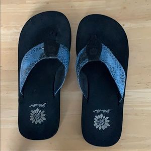 Yellow Box flip flops